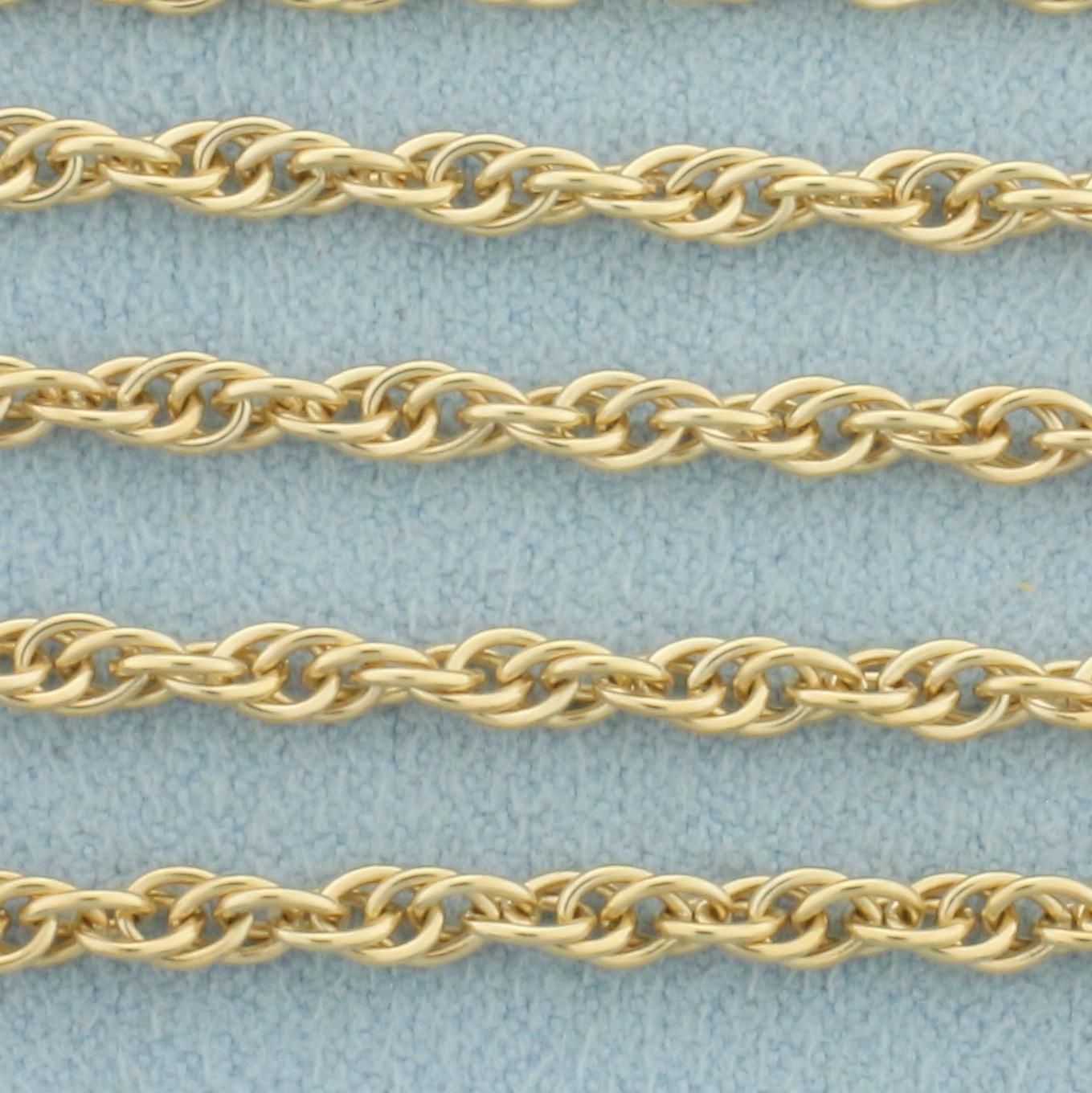 18 Inch Prince Of Wales Link Chain Necklace In 14k Yellow Gold