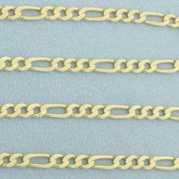 25 Inch Figaro Link Chain Necklace In 14k Yellow Gold