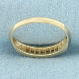 Vintage 7-stone Diamond Band Ring In 14k Yellow Gold