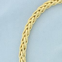 Italian Foxtail Link Necklace In 18k Yellow Gold