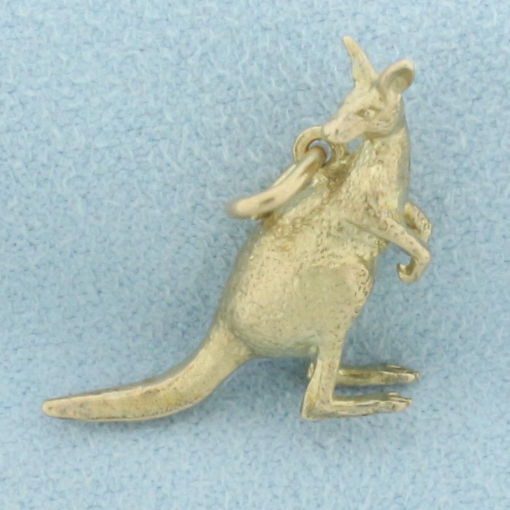 3-d Kangaroo Charm In 9k Yellow Gold