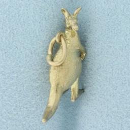 3-d Kangaroo Charm In 9k Yellow Gold