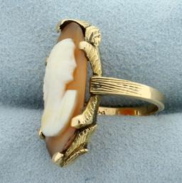 Vintage Cameo Ring In 10k Yellow Gold