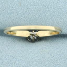 Solitaire Diamond Engagement Ring In 14k Yellow Gold