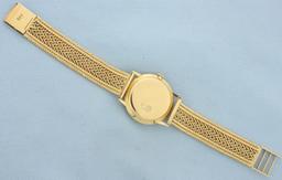 Mens Vintage Super Roamer Incabloc Watch In Solid 18k Gold Case And Band