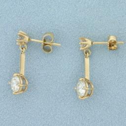 Diamond Dangle Earrings In 14k Yellow Gold