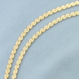 Italian 24 Inch Oversized S Link Chain Necklace In 14k Yellow Gold