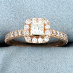 Neil Lane Princess Diamond Engagement Ring And Wedding Band Bridal Set In Rose Gold