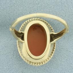 Vintage Cameo Ring In 10k Yellow Gold