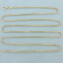 30 Inch Box Link Chain Necklace In 14k Yellow Gold