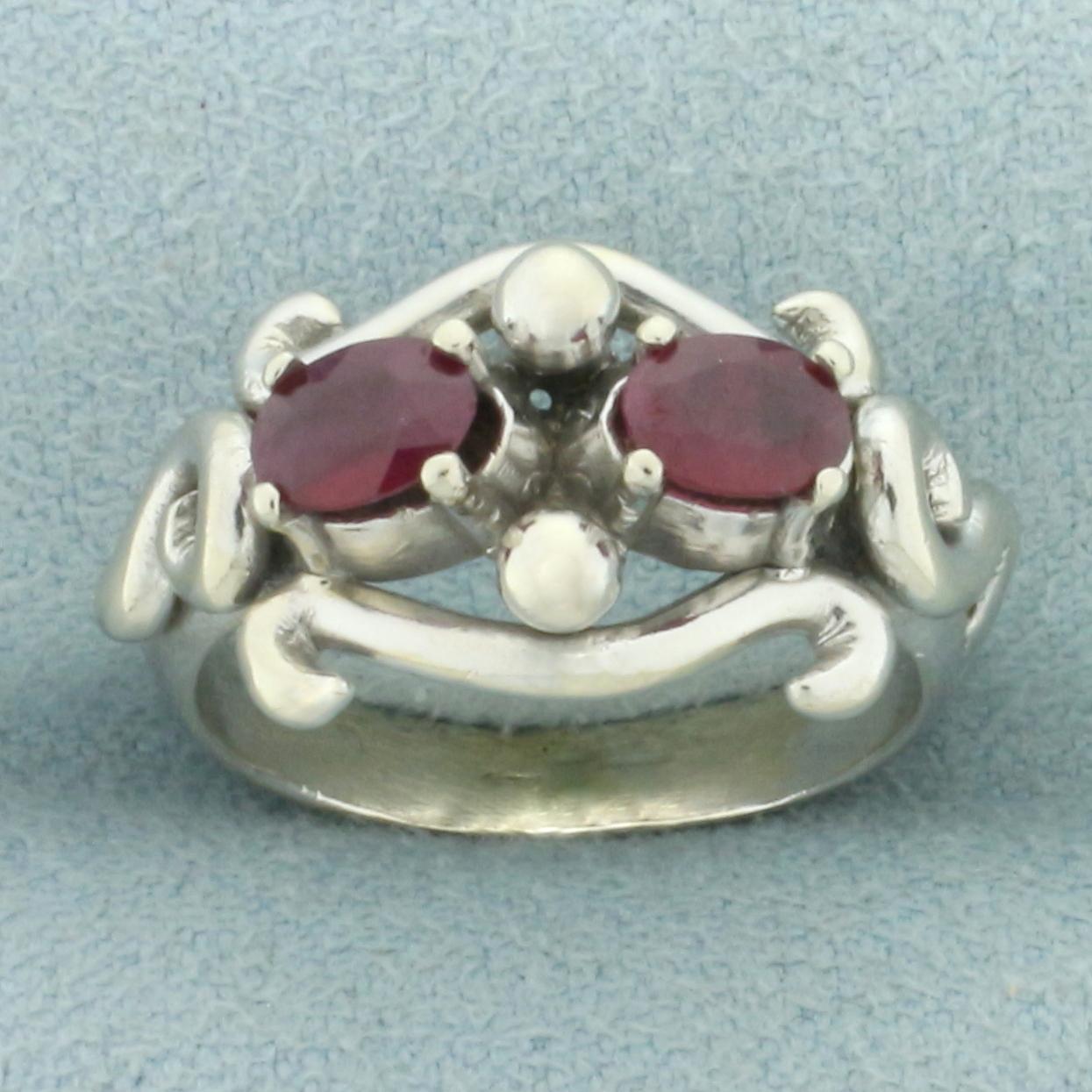 Ruby Ring In 14k White Gold