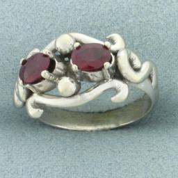 Ruby Ring In 14k White Gold