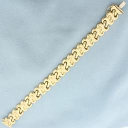 Italian Designer Link Bracelet In 14k Yellow Gold