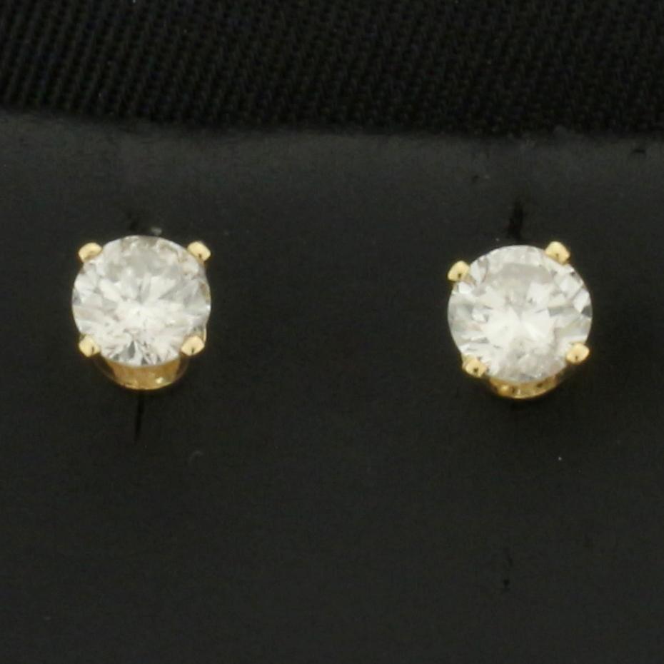 1/2ct Tw Diamond Stud Earrings In 14k Yellow Gold