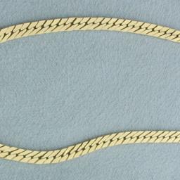 Italian 19.5 Inch Herringbone Chain Necklace In 14k Yellow Gold