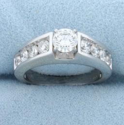 3ct Diamond Engagement Ring And Matching Wedding Band Set In 14k White Gold