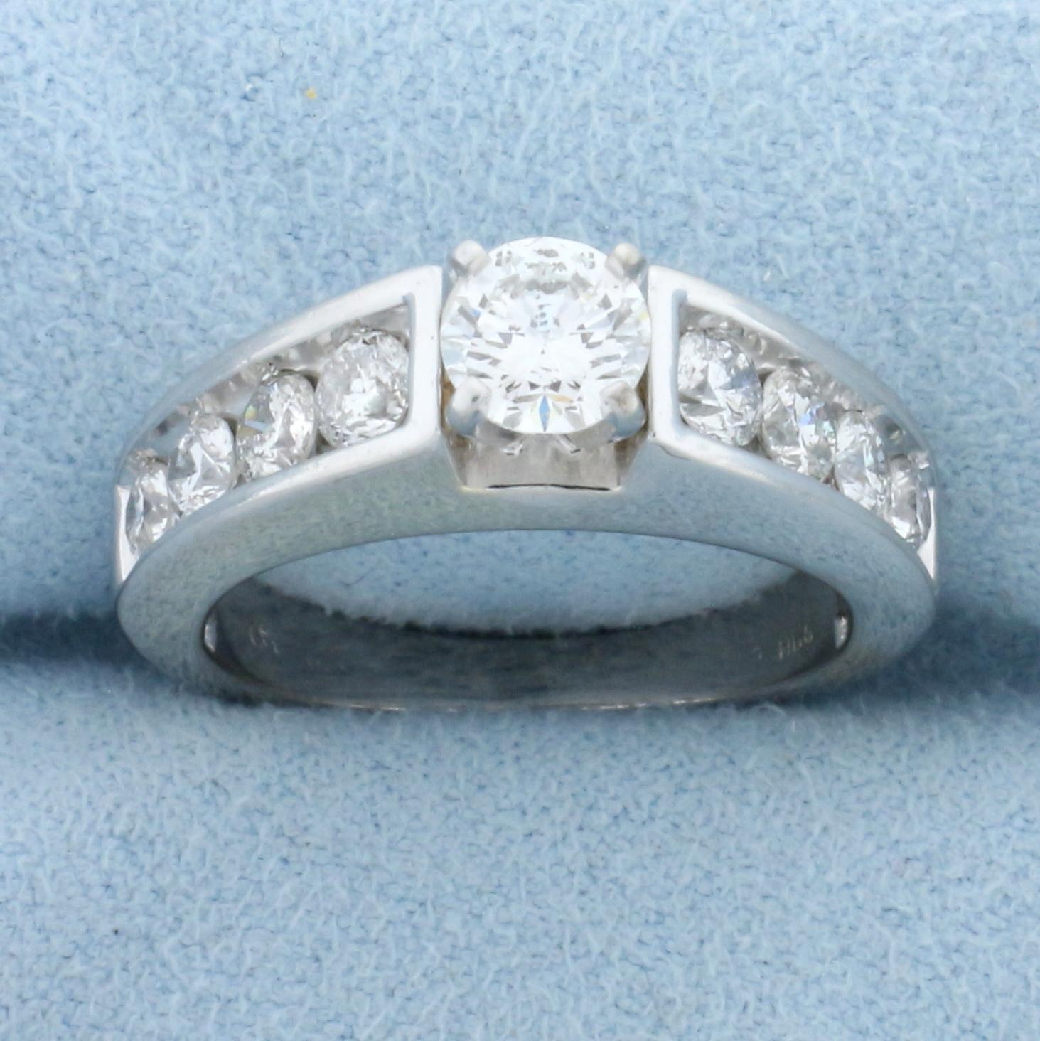 3ct Diamond Engagement Ring And Matching Wedding Band Set In 14k White Gold