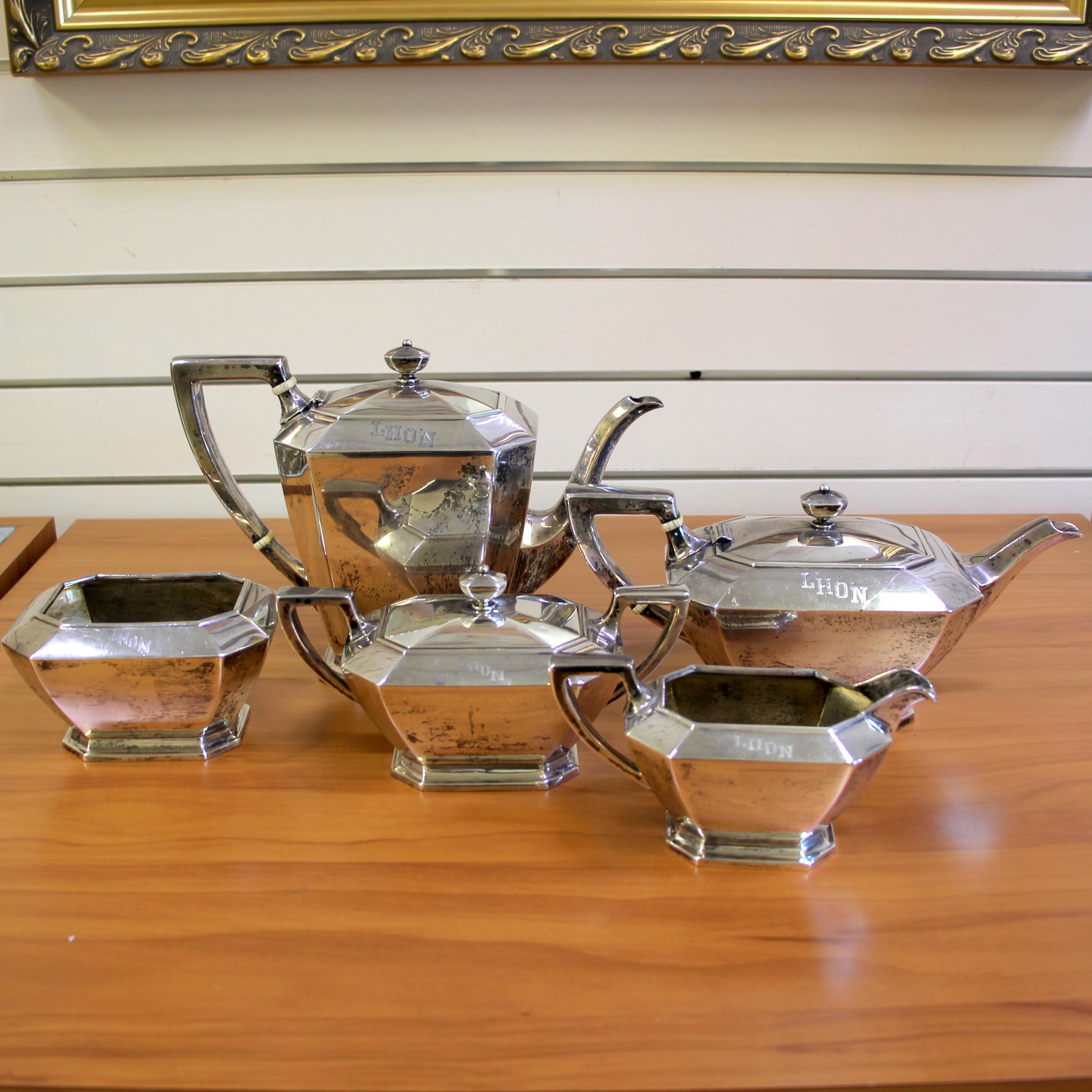 Vintage Gorham Fairfax Coffee And Tea 5 Piece Set In Sterling Silver