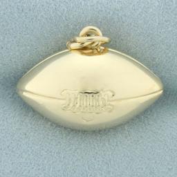 Vintage 3d Football Pendant Or Charm In 10k Yellow Gold