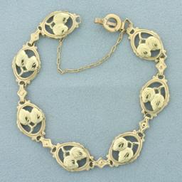 Leaf Design Nature Bracelet In 14k Yellow Gold