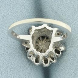 Vintage Cultured Akoya Pearl Crown Ring In 14k White Gold