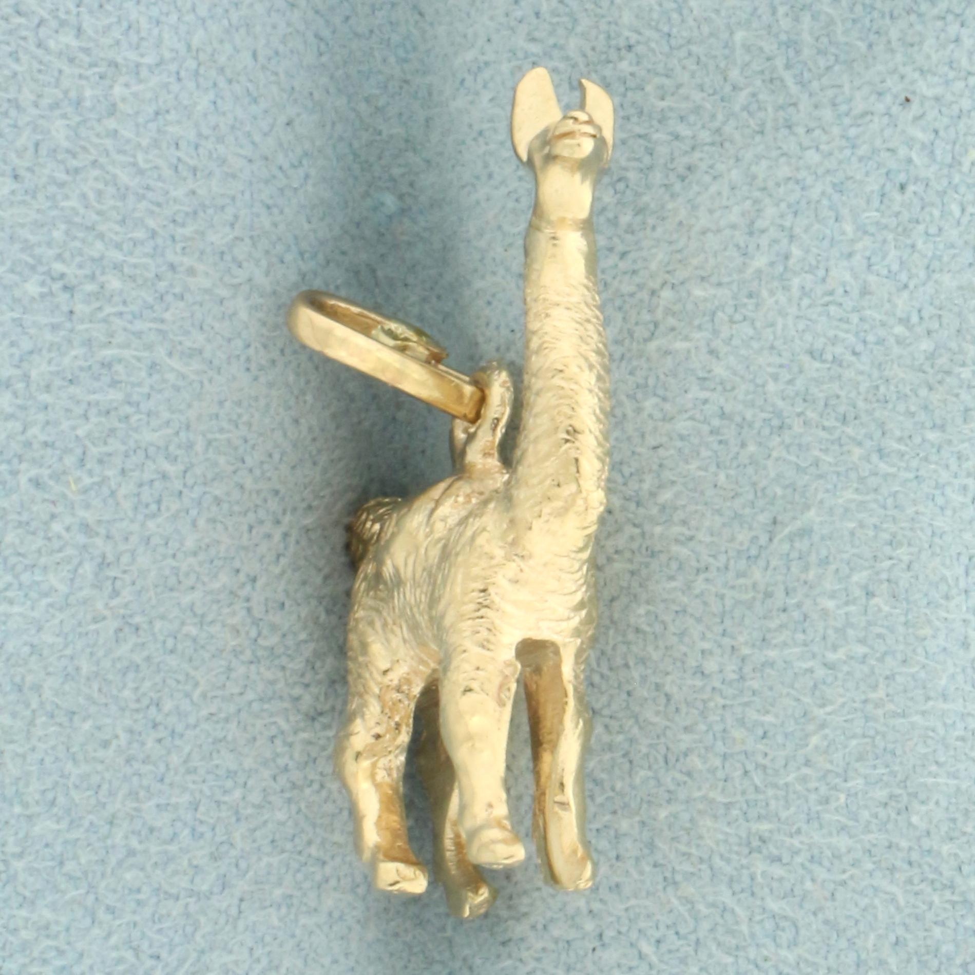 Llama Or Alpaca Pendant Or Charm In 18k Yellow Gold