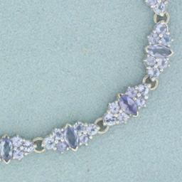 7.5ct Tanzanite Bracelet In 14k White Gold