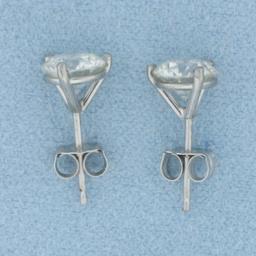 2ct Gia Certified Diamond Stud Earrings In Platinum Settings