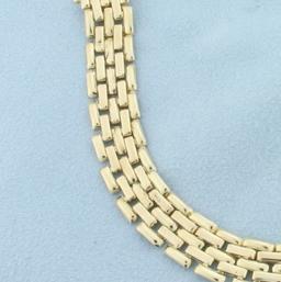 Italian Panther Link Bracelet In 14k Yellow Gold