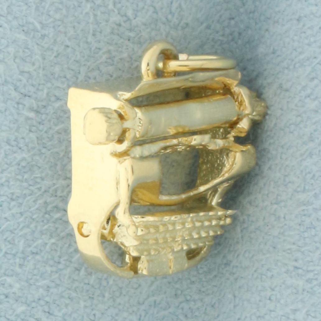 Vintage Typewriter Charm In 14k Yellow Gold