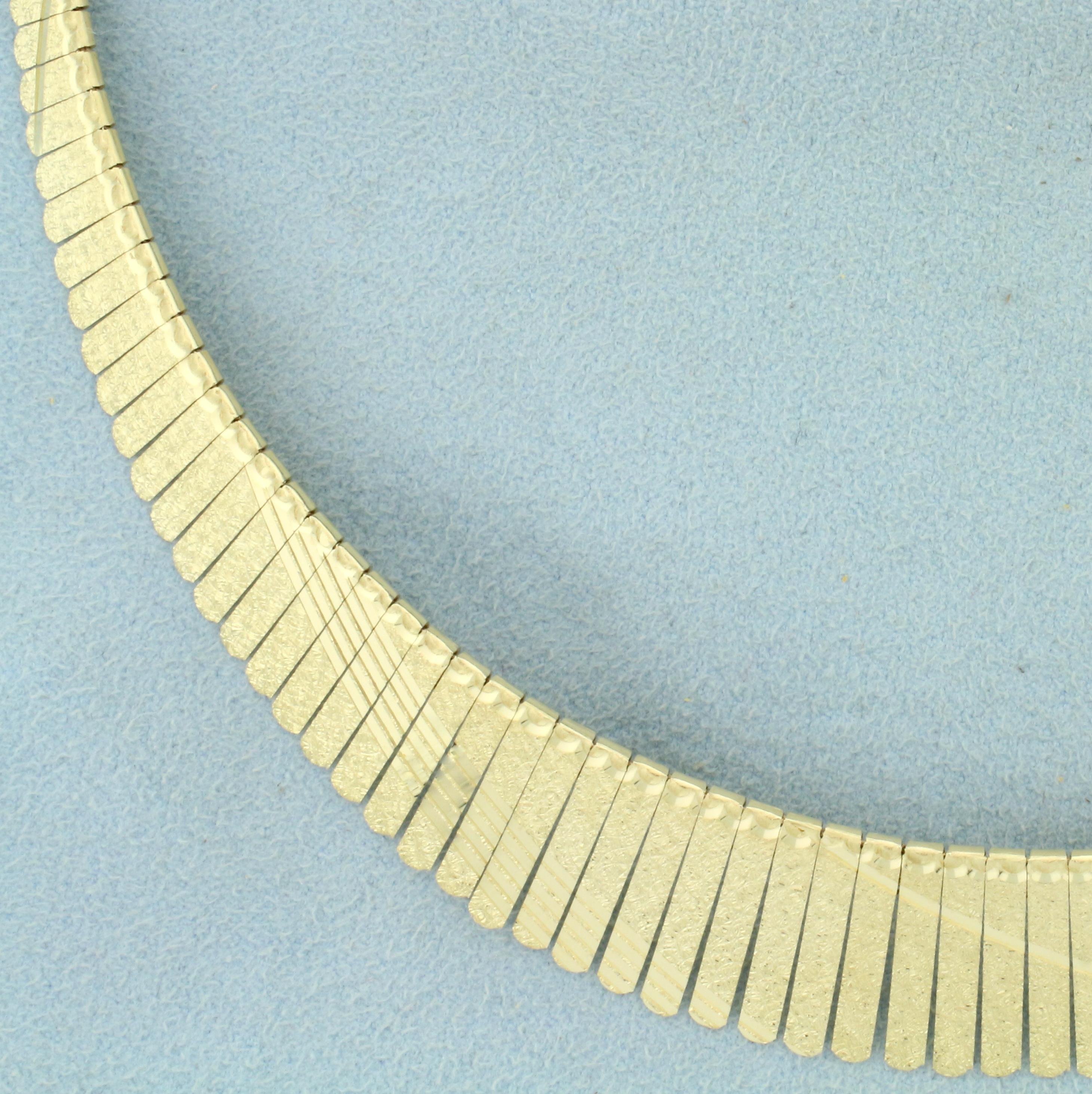 Italian Diamond Cut Graduated Necklace In 14k Yellow Gold