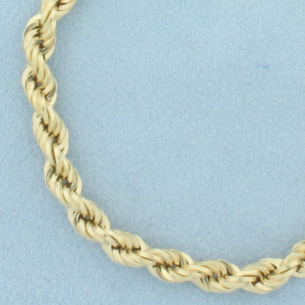 Italian Rope Link Chain Bracelet In 14k Yellow Gold