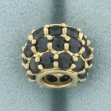 Sapphire Bead Charm In 10k Yellow Gold