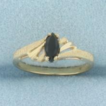 Onyx Sandblast Finish Pinky Ring In 10k Yellow Gold