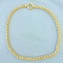 Italian Foxtail Link Necklace In 18k Yellow Gold