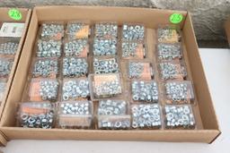 Assortment of nuts, hex nuts, nylon nuts