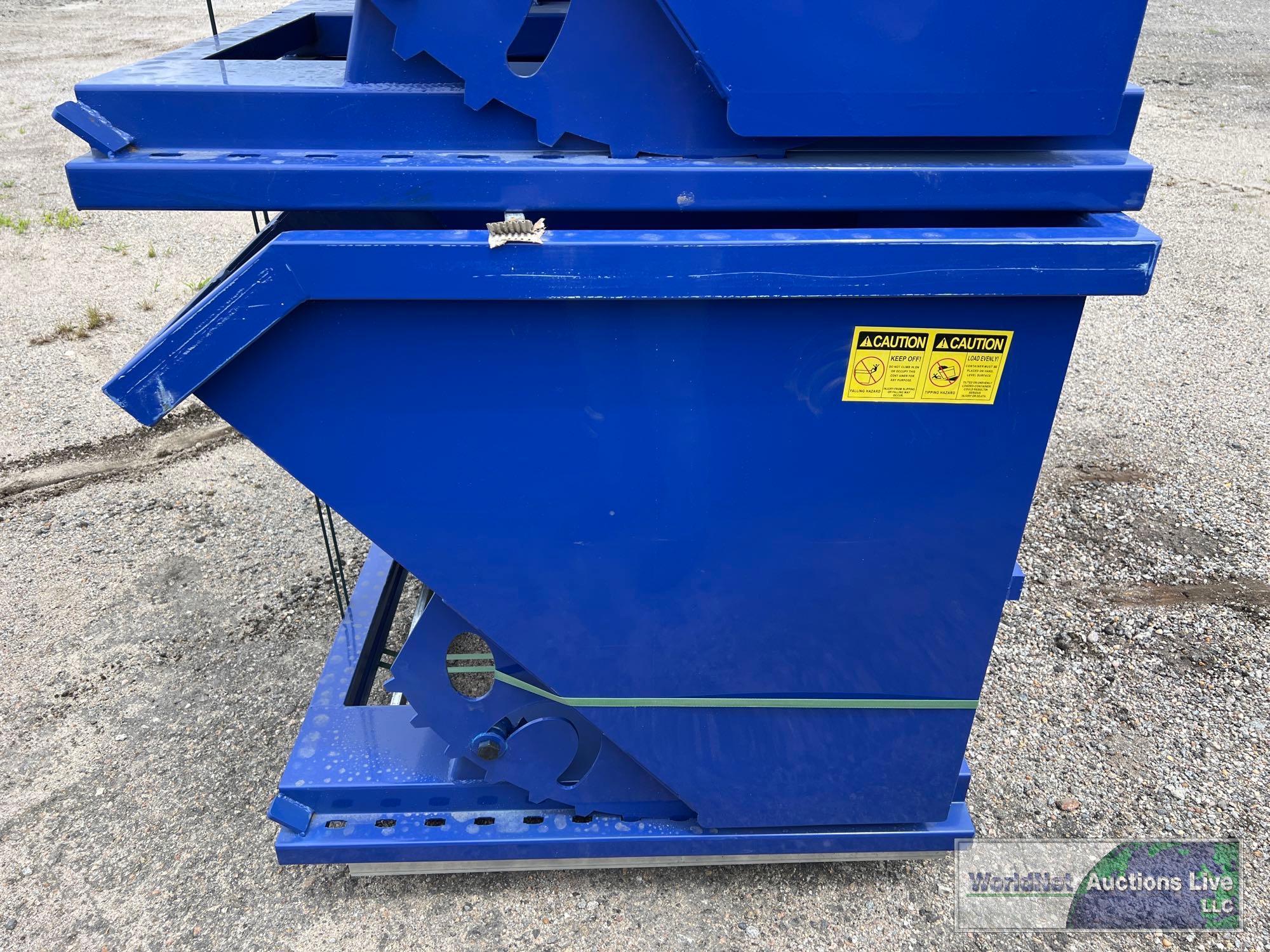 NEW/UNUSED SELF DUMPING HOPPER W/ FORK POCKETS