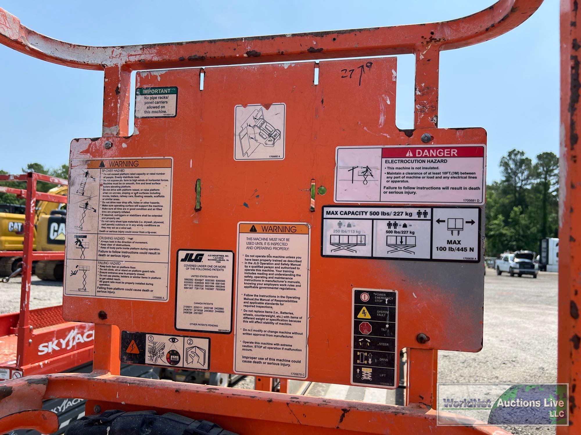 2017 JLG 1930ES SCISSOR LIFT SN-M200011961