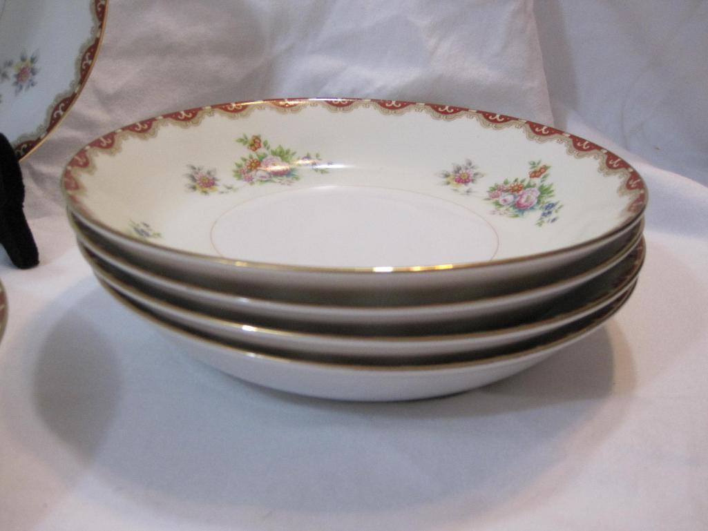 6 Royal Embassy China Rutland Bowls, 7 3/8" Diameter, 4 lbs 2 oz