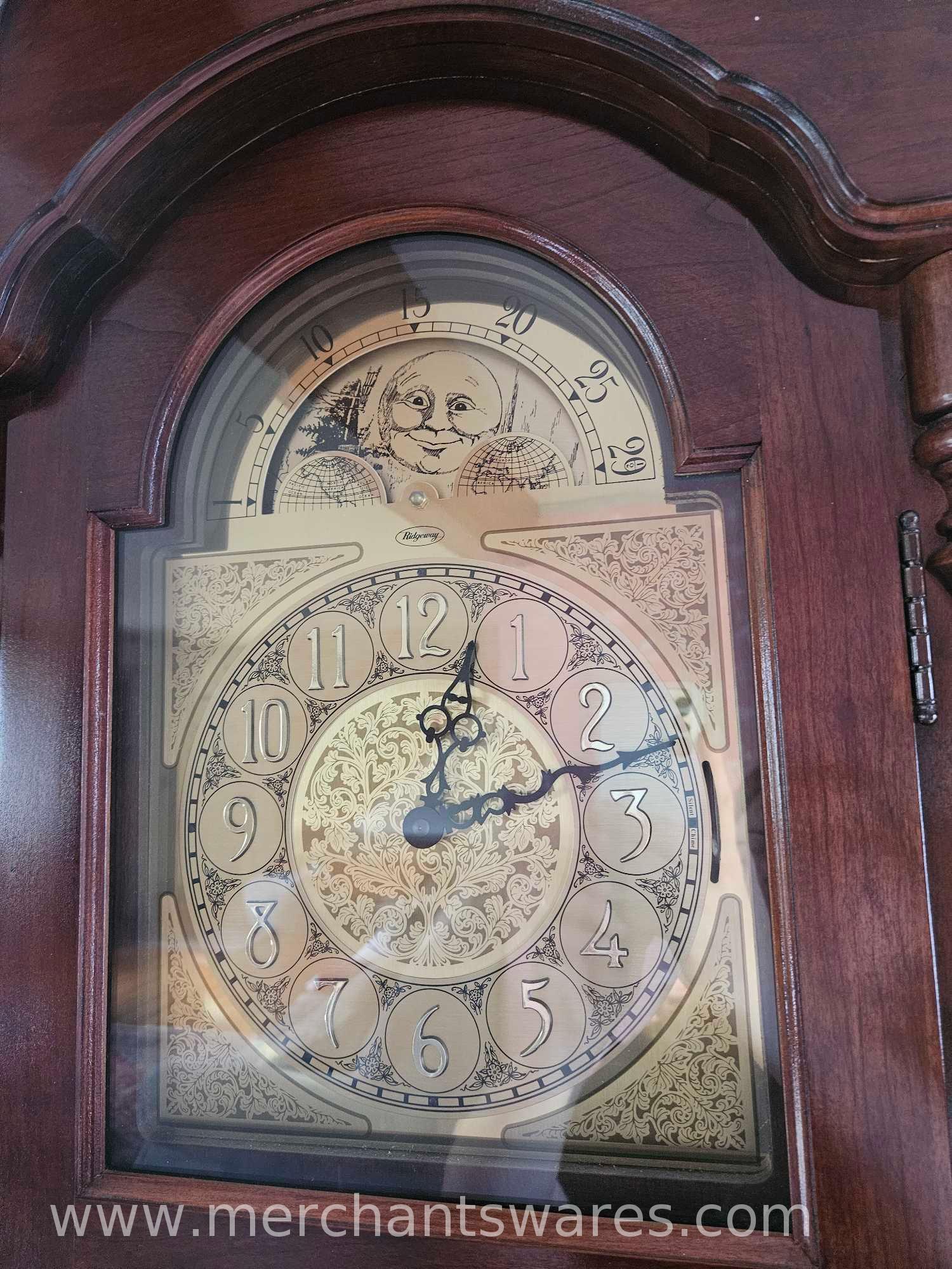 Ridgeway Grandfather Clock with Manuals, 17Wx82Hx10D