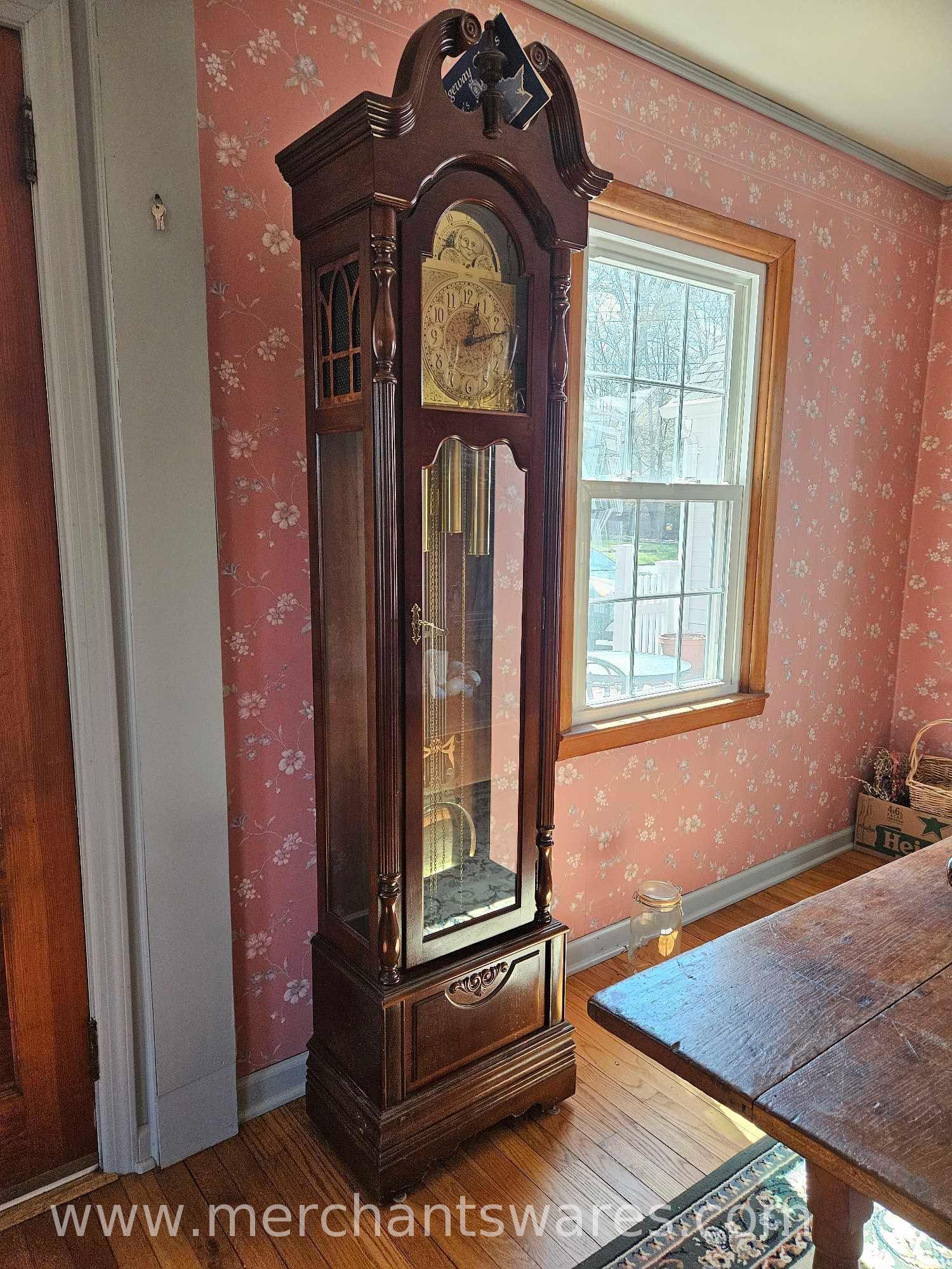 Ridgeway Grandfather Clock with Manuals, 17Wx82Hx10D