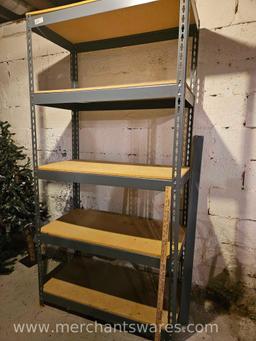 Metal Shelf with Particle Board Shelves 3 Ft Wide, 18 Inches Deep and 6Ft Tall