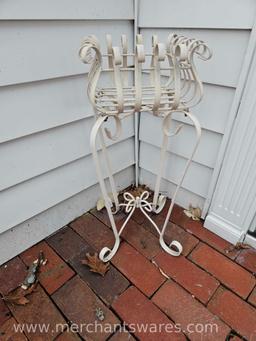 White Painted Metal Plant Holder