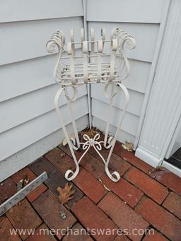 White Painted Metal Plant Holder