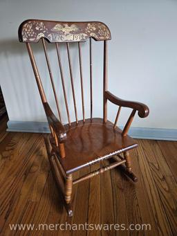 Child's Bicentennial Detail Maple Rocker 17Wx30Hx22D