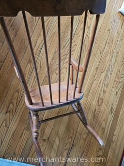 Child's Bicentennial Detail Maple Rocker 17Wx30Hx22D