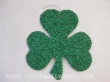 Vintage Melted Plastic Popcorn Shamrock St. Patrick's Day Decoration, 9 oz