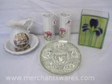 Decorative Pieces includes Lego Heart Shaped Cylinder Vases, Bicentennial Pitcher and Saucer and