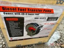 NEW PALADIN DIESEL FUEL TRANSFER PUMP W/ 49' HOSE & REEL