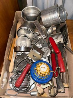 Aluminum Measuring cups and Assorted Kitchen Tools from 1930's & 1940's